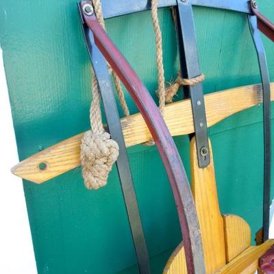 Lot 222: A Vintage Belknap Wooden Sled with Steel Gliders