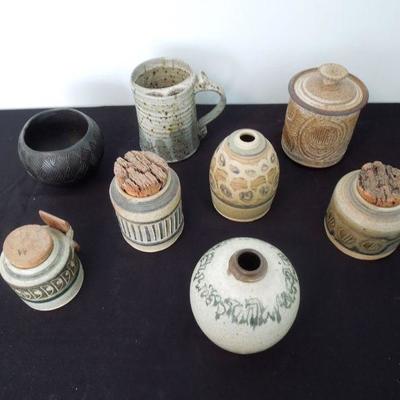 Lot 202: 8 Pieces of Vintage Southern Art Pottery: Charles Counts et al