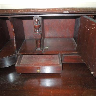 Lot 187: Serpentine Early American Secretary Desk Repro w/Claw Feet