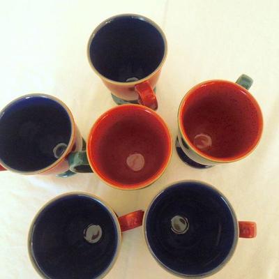 Lot 163: Handthrown Stoneware Pottery Mugs and a Pitcher