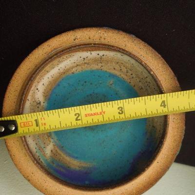 Lot 219: Charles Counts Vintage Art Studio Pottery Scored Covered Vessel 