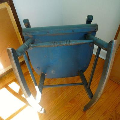 Lot 189: Original Bayou Watercolor by Flora Duval and Vintage Rocking Chair, 
