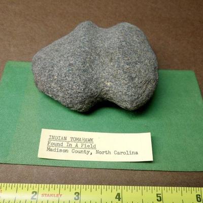 Lot 276: Large NC Cherokee Nation et al Relics and Arrowheads in Glass Case