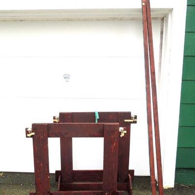 Lot 242: large Wood Quilting Frame with Stand