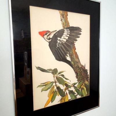 Lot 194: Metal Framed Sallie Middleton "Pileated Woodpecker"