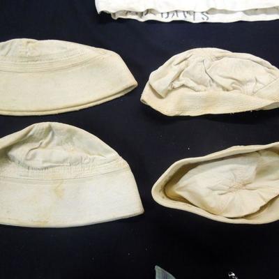 Lot 142: Vintage WWII Navy Medic Whites /Patch /4 Sailor Gob Hats