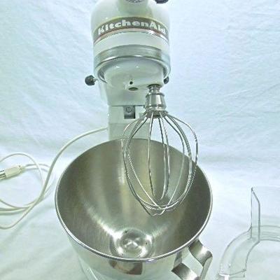 Lot 77: Kitchen Aid Mixer Model KSM90 w/Attachments and Cover
