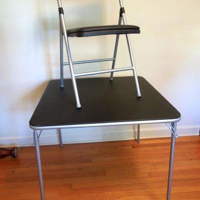 Lot 181: Cosco Card Table and 4 Folding Chairs