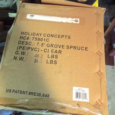 Lot 255:  Prelit 7.5 Ft Grove Spruce Xmas Tree in Box