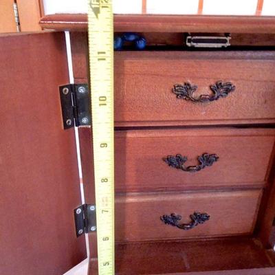 Lot 153: Wooden Jewelry Box and Vintage Jewelery