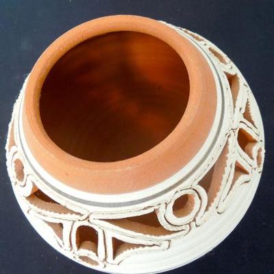 Lot 274: 1970's Studio Pottery Terracotta Covered Ovoid Vessel