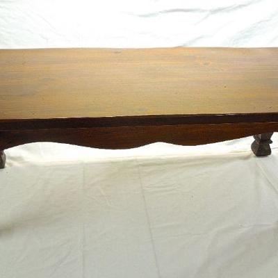 Lot 55: Solid Wood Turned Leg Coffee Table Dark Finish