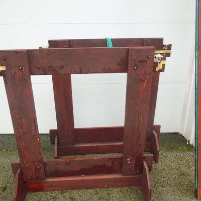Lot 242: large Wood Quilting Frame with Stand