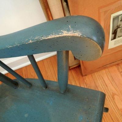 Lot 189: Original Bayou Watercolor by Flora Duval and Vintage Rocking Chair, 