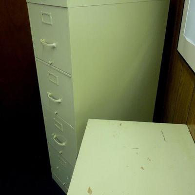 Lot 188: Two Vintage Green Painted File Cabinets
