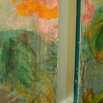Lot 159: Triptych Wood Wall Art Exotic Birds
