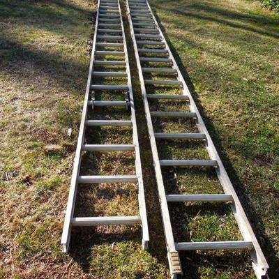 Lot 42: 40 Foot Aluminum Extension Ladder