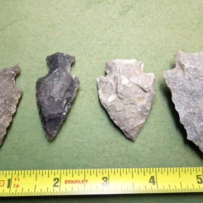 Lot 276: Large NC Cherokee Nation et al Relics and Arrowheads in Glass Case