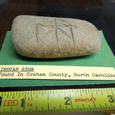 Lot 276: Large NC Cherokee Nation et al Relics and Arrowheads in Glass Case