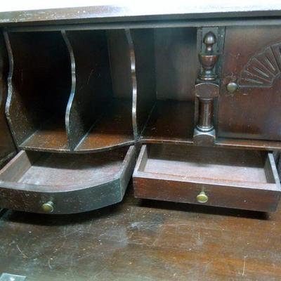 Lot 187: Serpentine Early American Secretary Desk Repro w/Claw Feet