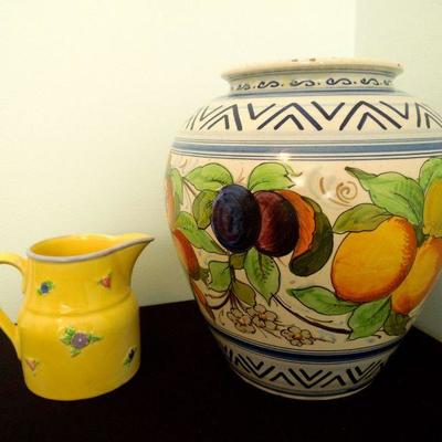 Lot 217: Antique italian Large Urn and Czech Pitcher