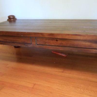 Lot 180: Block Style Heavy Wood Coffee Table