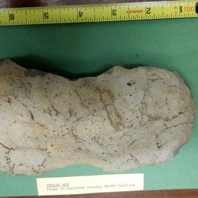 Lot 276: Large NC Cherokee Nation et al Relics and Arrowheads in Glass Case