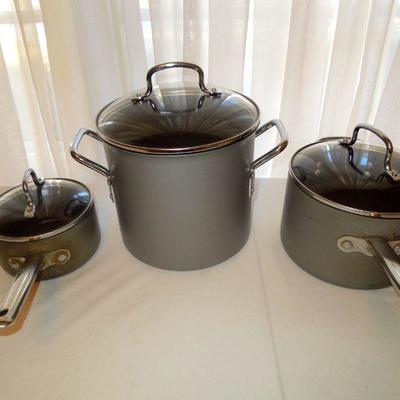 Lot 183: Teflon Coated Sauce and Stock Pots w/ Lids