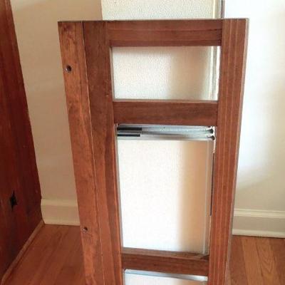 Lot 256: Folding Wooden 3 Shelf Bookcase and Encyclopedias