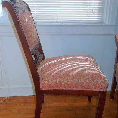 Lot 86: Two Eastlake Upholstered Parlor Chairs