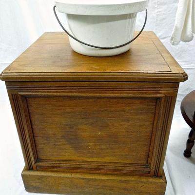Lot 61: Antique Commode and Replica Wash Stand