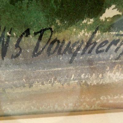 Lot 191: Vintage Framed Watercolor Black Mountain Depot by W.S. Dougherty