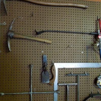 Lot 239: Large Group of Forged Hand Tools, etc.