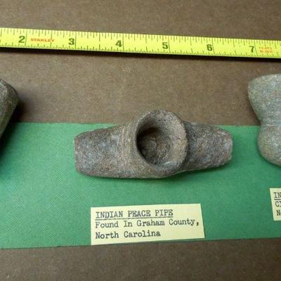 Lot 276: Large NC Cherokee Nation et al Relics and Arrowheads in Glass Case