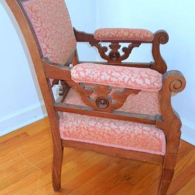 Lot 86: Two Eastlake Upholstered Parlor Chairs