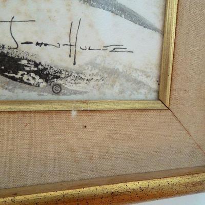 Lot 190: "Baroque Deerway" Framed Watercolor by John Hulse