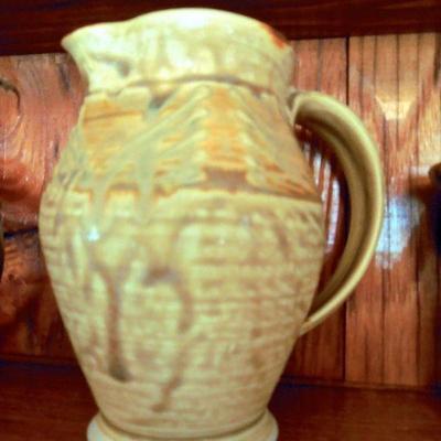 Lot 163: Handthrown Stoneware Pottery Mugs and a Pitcher