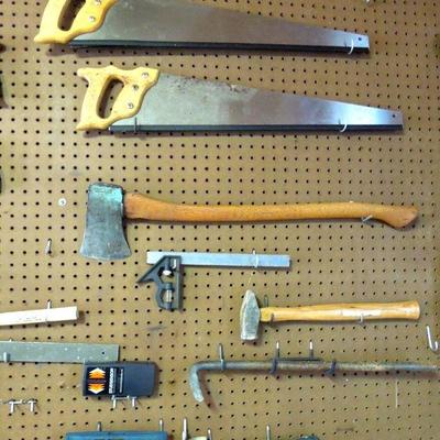 Lot 239: Large Group of Forged Hand Tools, etc.