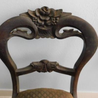 19th Century Carved Mahogany Balloon Back Chair