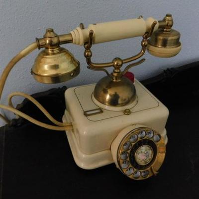 Vintage French Design Bakelite Rotary Dial Telephone