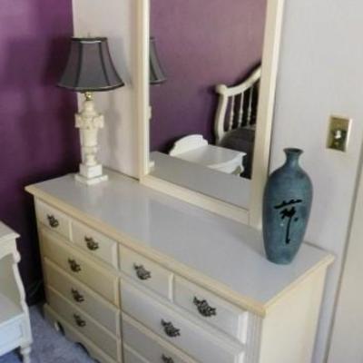 Provencial White 8 Drawer Dresser with Mirror 52