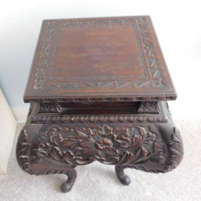Antique Possible RoseWood Asian Design Plant Stand 18