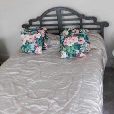 Queen Bed Headboard Asian Design with Serta Mattress Set