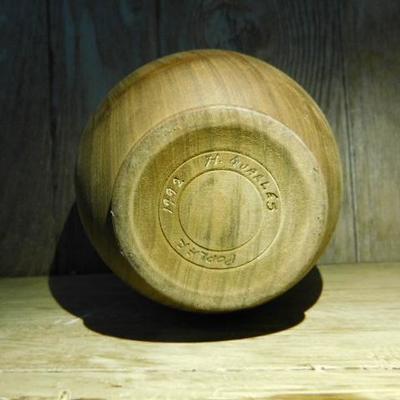 Poplar Wood Turned Jar Signed by H. Quarrles 1992