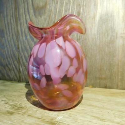 Cranberry Ruffled Edge Vase 4