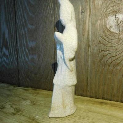 Porcelain Geisha Statuette Crackle Glaze 10