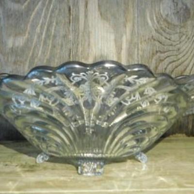 Heavy Silver City Style Compote Dish with Sterling Silver Inlay