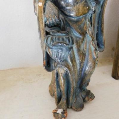 Highly Detailed Stone Mold Asian Elder Carrying Lantern 10
