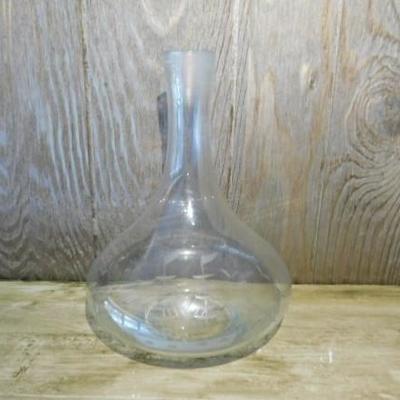 Vintage Captain's Decanter with Etched Clipper Ship 11
