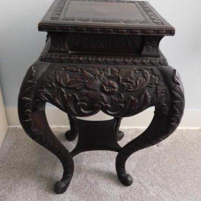 Antique Possible RoseWood Asian Design Plant Stand 18